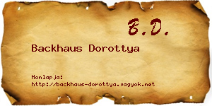 Backhaus Dorottya névjegykártya