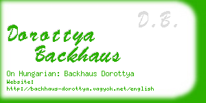 dorottya backhaus business card